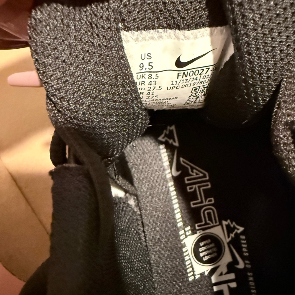 Nike Alpha Black and Silver Athletic Shoes - Picture 2 of 8